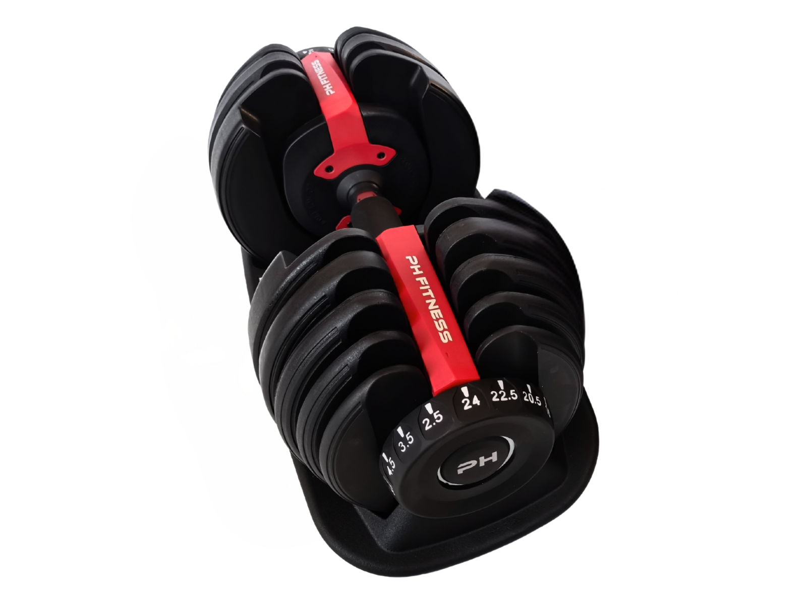 PH Fitness Manubrio Regolabile fino a 24KG | 1 Pezzo | Peso Regolabile | Manubri