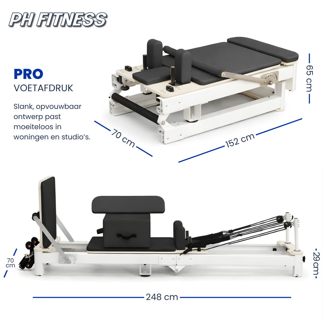 Reformer Pilates in alluminio PRO - Edizione pieghevole