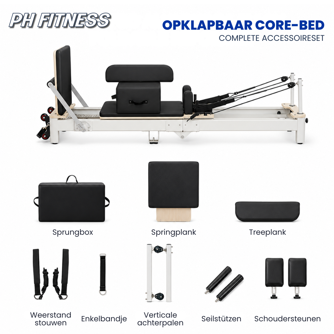 Complete accessoireset van de opvouwbare aluminium Pilates Reformer