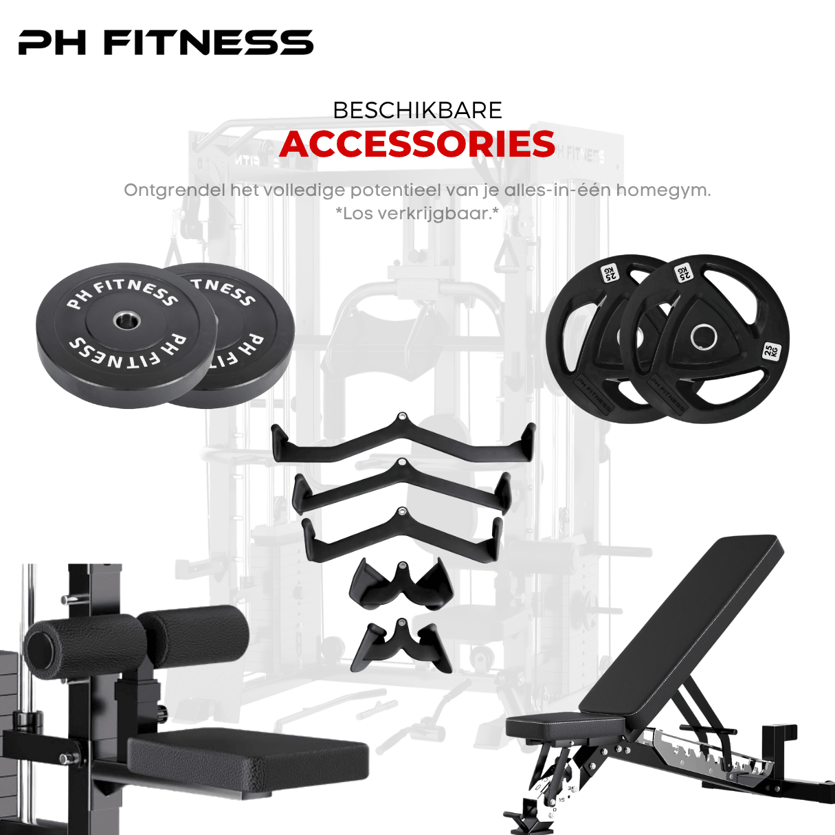 All - in - One Home Gym – 160KG Gewichtstapel – Smith Machine + Kabelsysteem – Full Body Krachtstation - PH Fitness