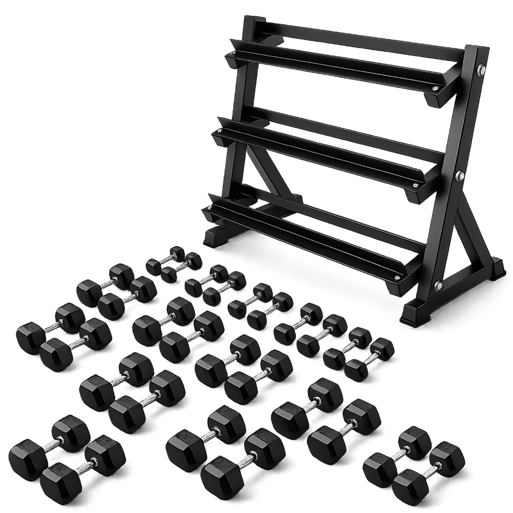 Hexa Dumbbell Set - 1 t/m 10KG - 12.5 t/m 20KG - Dumbbell Rack - Physical Sports Group B.V.