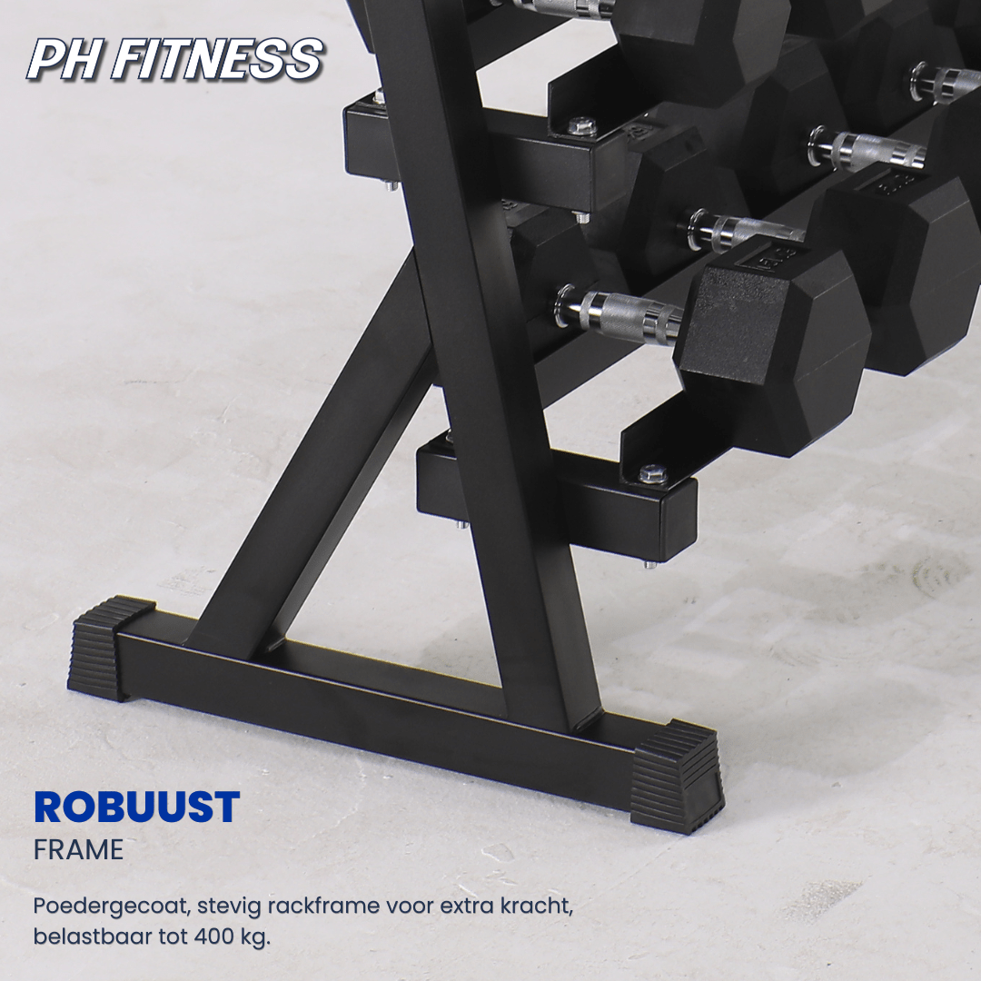 Hexa Dumbbell Set - 2 t/m 20KG met Dumbbell Rack - Physical Sports Group B.V.
