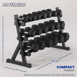 Hexa Dumbbell Set - 2 t/m 20KG met Dumbbell Rack - Physical Sports Group B.V.