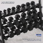 Hexa Dumbbell Set - 2.5 t/m 25KG met Dumbbell Rack - Physical Sports Group B.V.