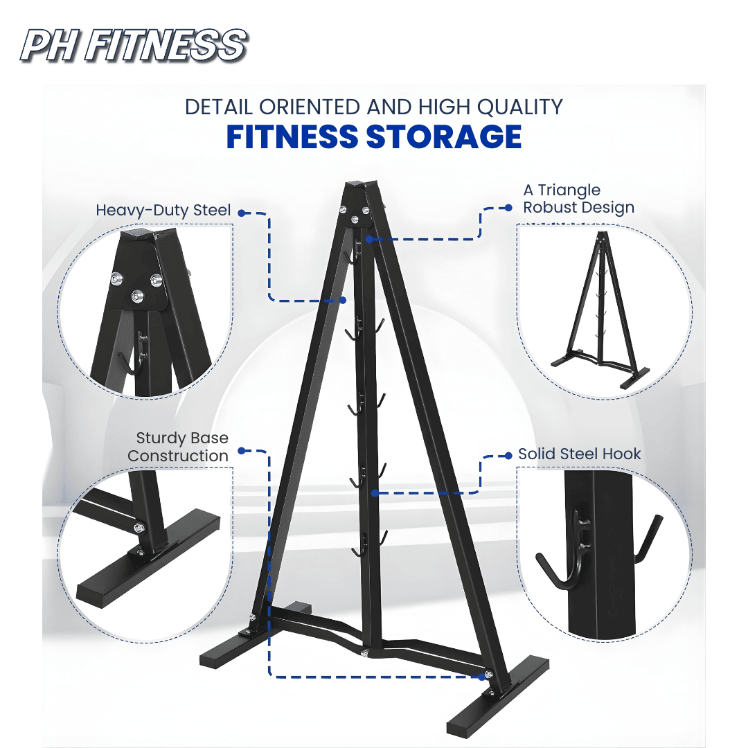 Kabel Accessoire Rek A - Frame – Professioneel Opbergrek voor Kabel Attachments, Lat Bars, Tricep Ropes & Fitness Accessoires - PH Fitness