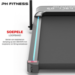 LB - 600 Opvouwbare Loopband – 1.5PK, 10km/u, Bluetooth App, 130kg Draagvermogen, Veiligheidssleutel - PH Fitness