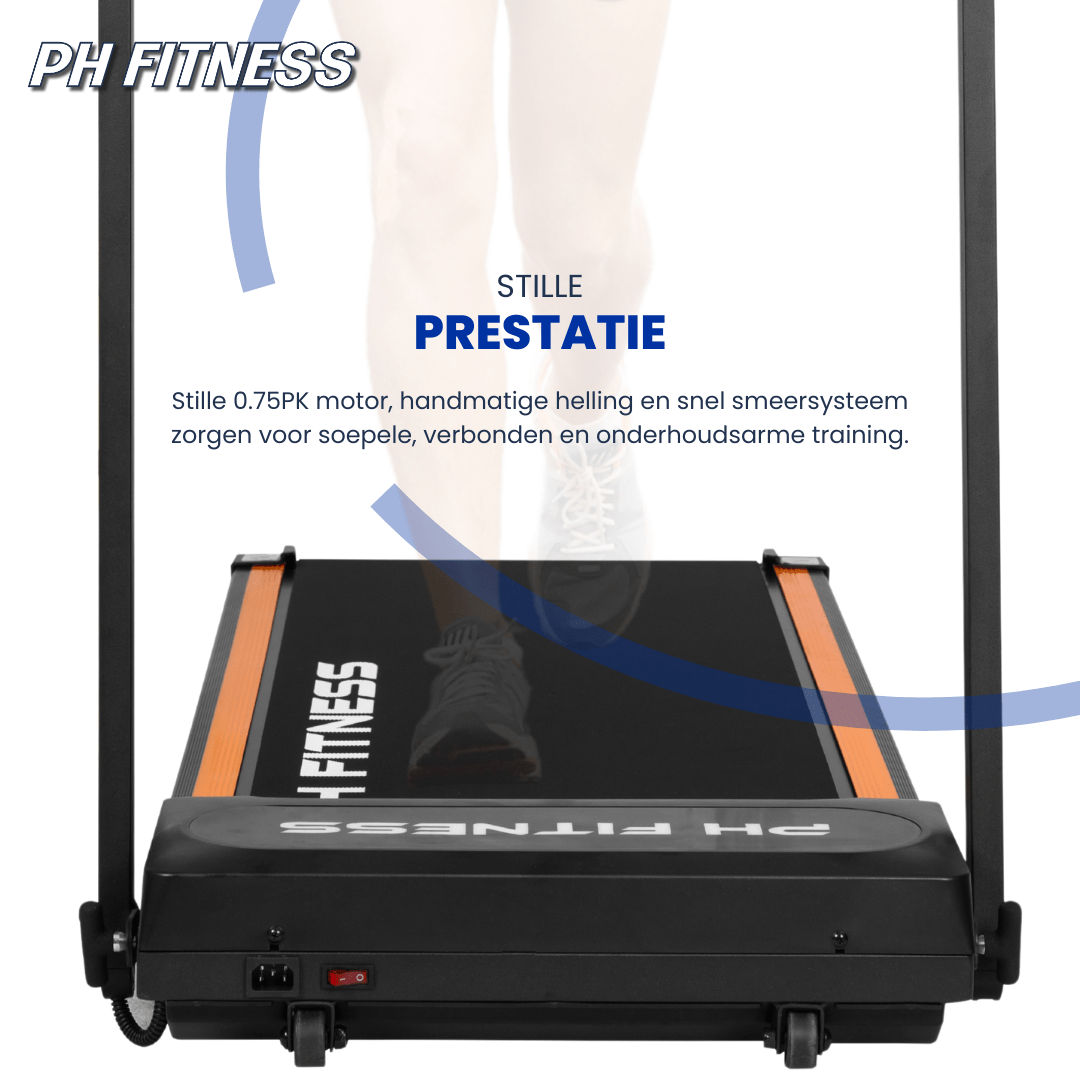 PH Fitness Loopband – 10 km/u – Incline & Handmatige Helling – Opvouwbaar / Inklapbaar – CR - A1F - 2 – Black / Zw - PH Fitness