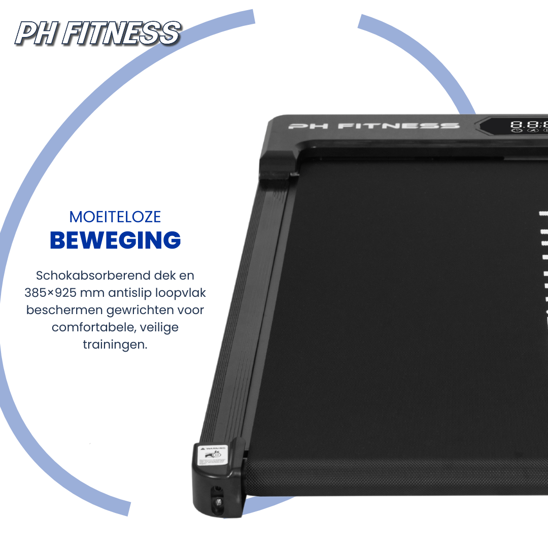 PH Fitness Loopband – 8 km/u – Incline & Handmatige Helling – Opvouwbaar / Inklapbaar – CR - B1S – Black / Zwart - PH Fitness