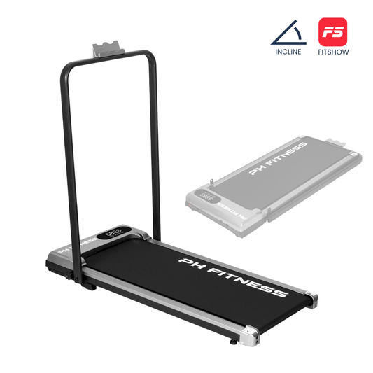 PH Fitness Loopband – 8 km/u – Incline & Handmatige Helling – Opvouwbaar / Inklapbaar – CR - B3F – Gray / Grijs - PH Fitness