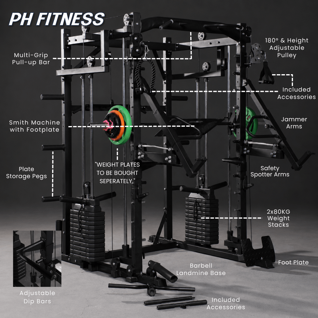Premium Series Power Rack - 160KG Weight Stack - Physical Sports Group B.V.