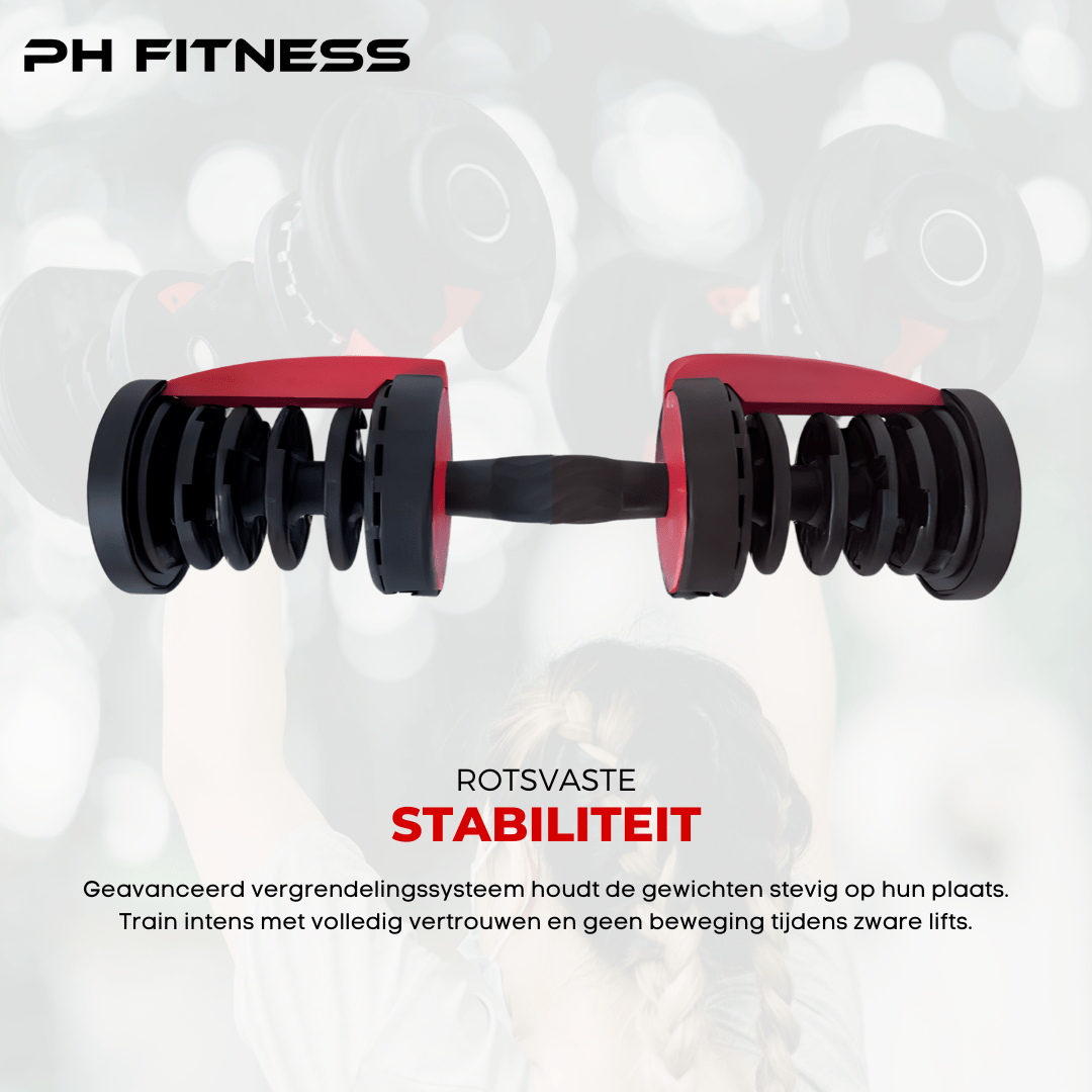 Premium Verstelbare Dumbbells 24KG [2 STUKS] - PH Fitness