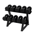 Ronde Dumbbell Set 2–10 kg met Rack – Compacte Halterset 60 kg met Vaste Gewichtsstappen voor Revalidatie, Fitness & Thuis Training - PH Fitness