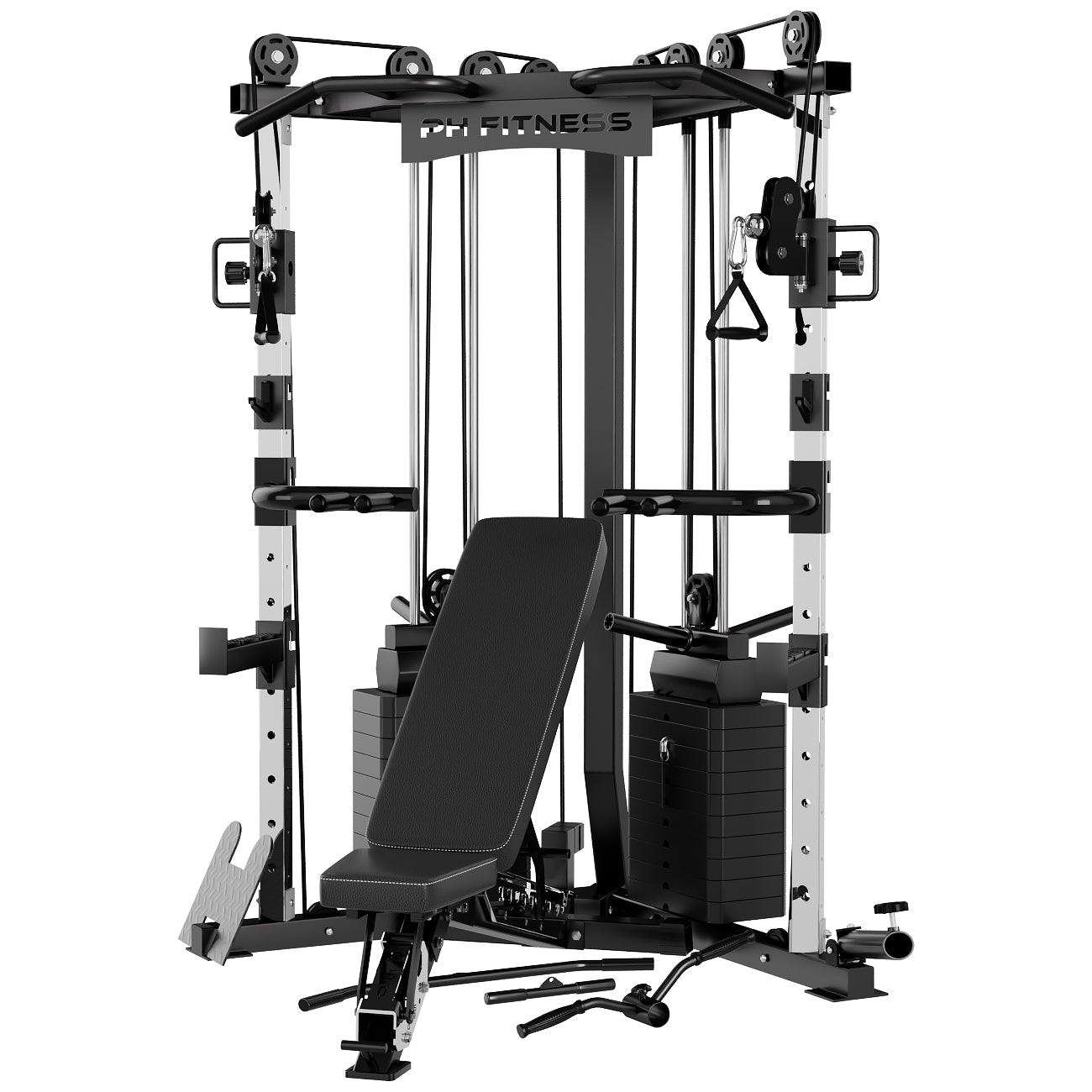 V - Frame Cable Crossover – Dubbele Pulley Krachtstation met 160KG Gewichtstapels - PH Fitness