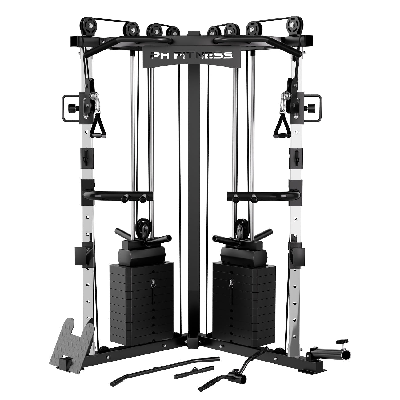 V - Frame Cable Crossover – Dubbele Pulley Krachtstation met 160KG Gewichtstapels - PH Fitness