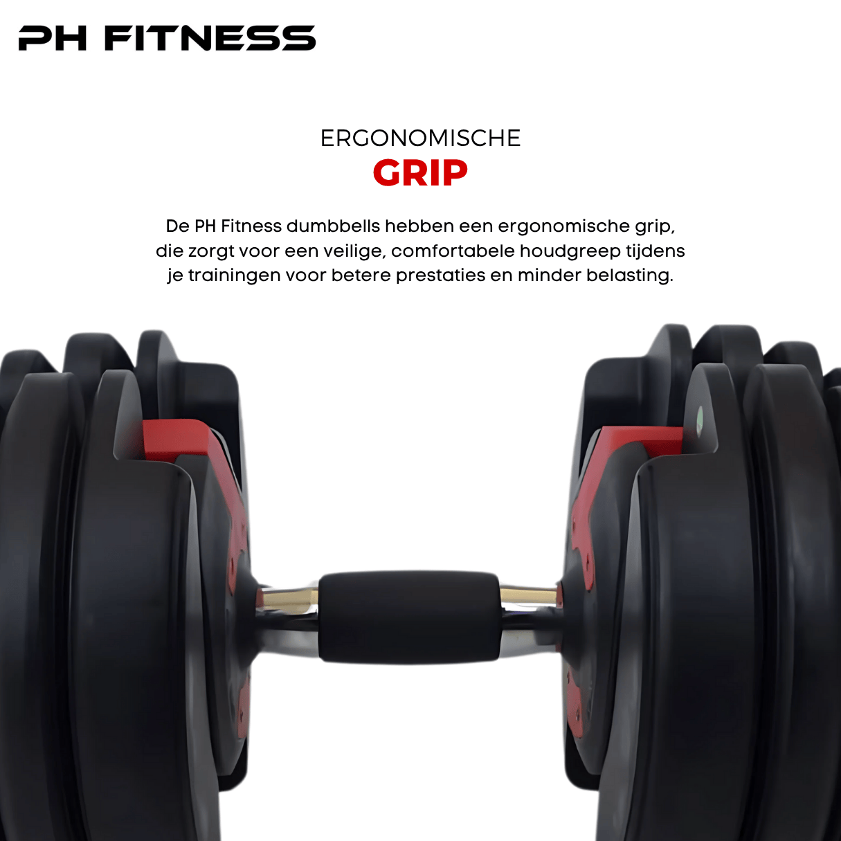 Verstelbare Dumbbells Set 24KG - Rood - PH Fitness
