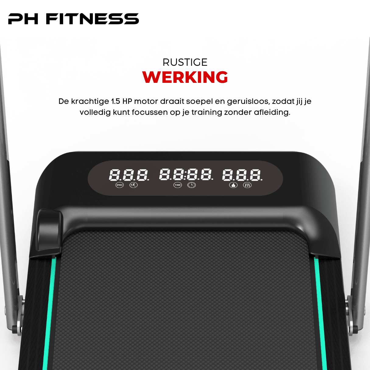 WP - 400 Opvouwbare Loopband – 1.5HP, 8km/u, Bluetooth App, 130kg Draagvermogen, 12 Programma’s - PH Fitness