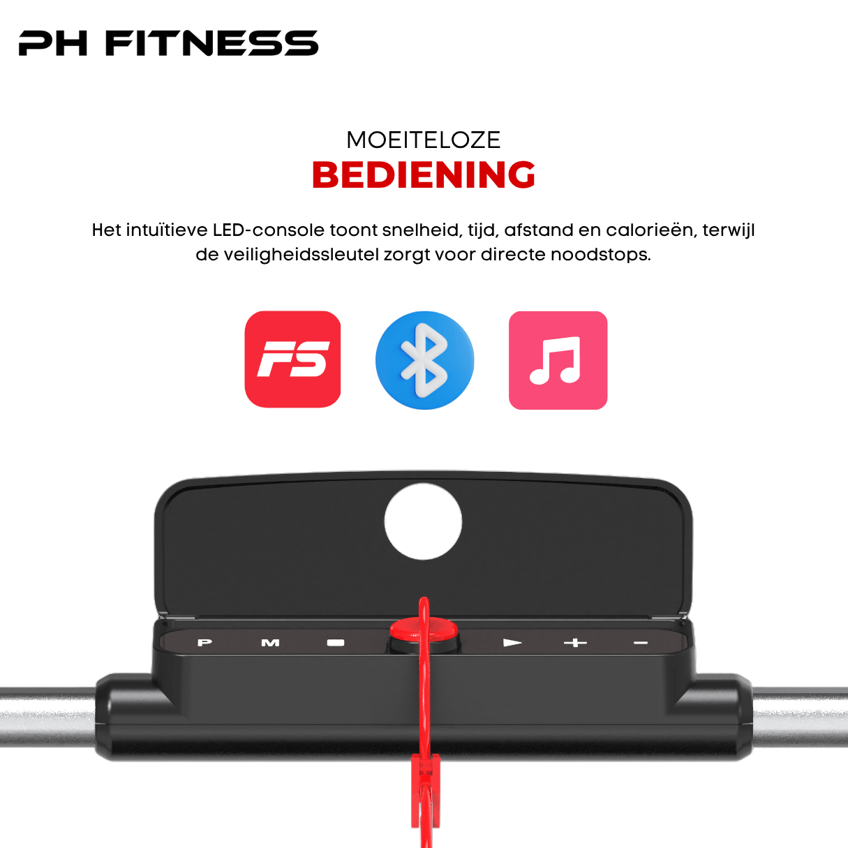 WP - 400 Opvouwbare Loopband – 1.5HP, 8km/u, Bluetooth App, 130kg Draagvermogen, 12 Programma’s - PH Fitness